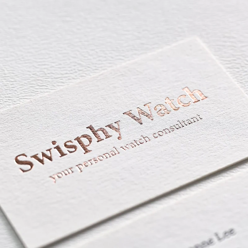 200Pcs Wholesale High-End Cards Custom Rose Gold Foil Business Cards Debossed Thank You Letterpress Hot Stamping