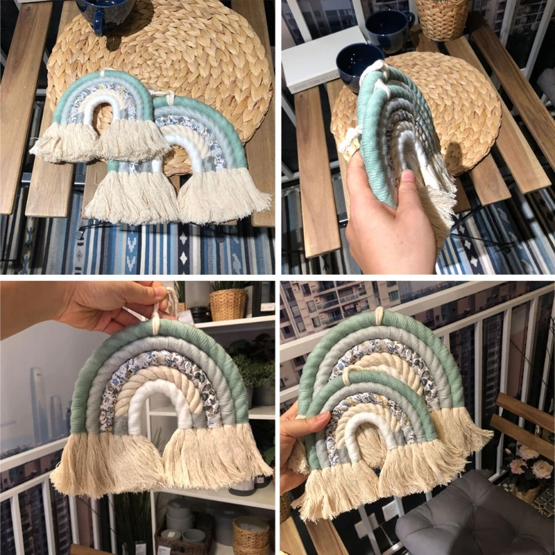 Decorazione da appendere alla parete arcobaleno, ornamento decorativo da parete Boho per nave da consegna Baby Party