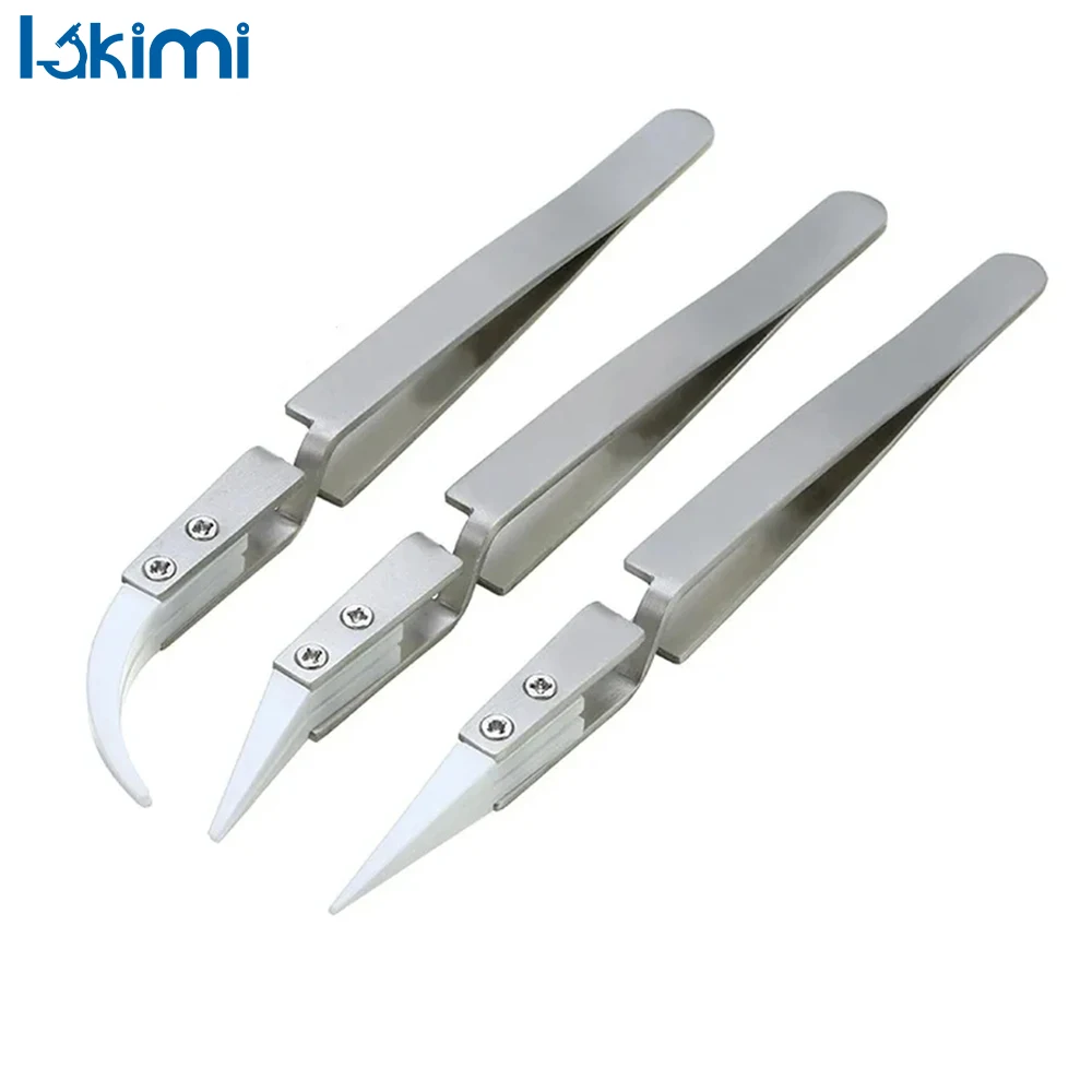 

Acid Resistant Straight Tip, Reverse Electronic Soldering Chuck Tweezers, Ceramic Anti-Static Tweezers 1/3pcs LA-AA19