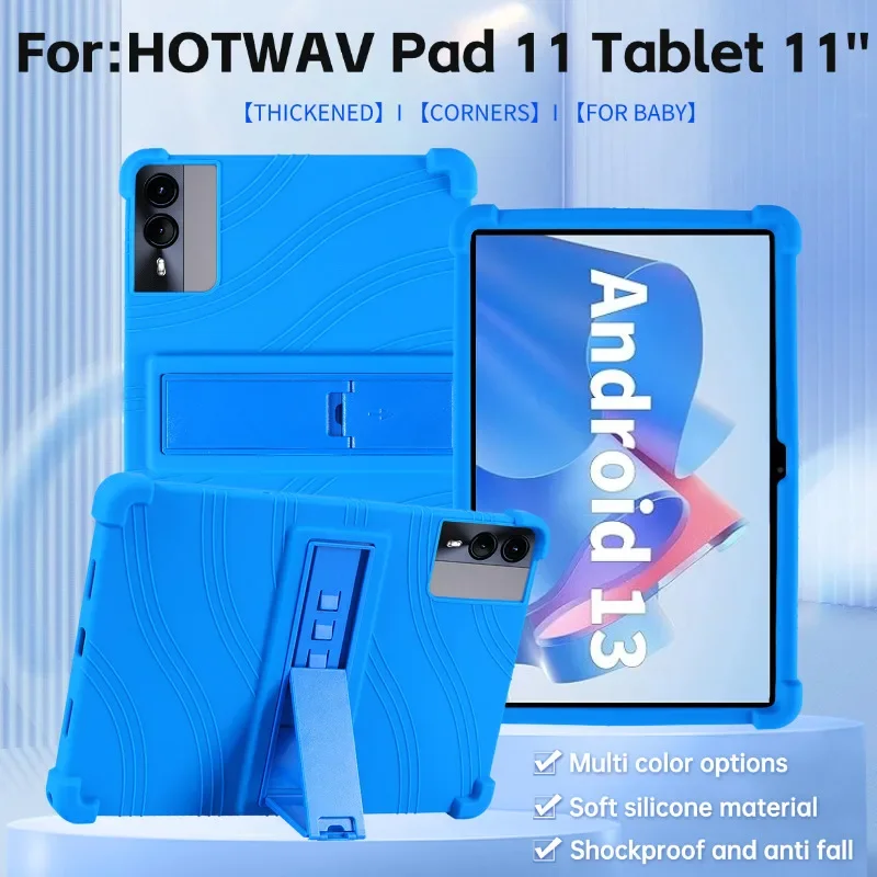 

Case for HOTWAV Pad 11 Tablet 11 inch Shockproof Airbags Kids Friendly Soft Silicone Adjustable Stand Cover for protective