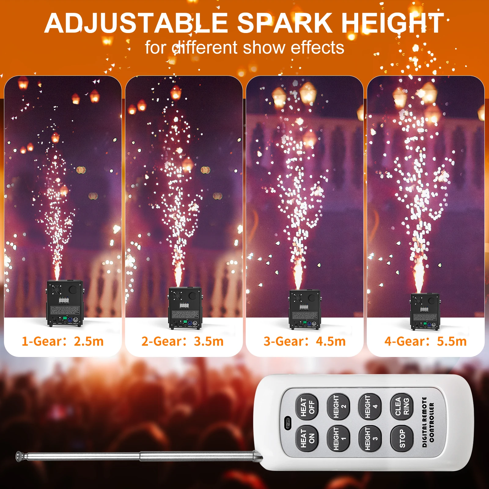 750W Cold Spark Machine Cold Fireworks Machine Wedding Nightclub Cold Flame Sprayer Equipment HOLDLAMP for Wedding Musical Show