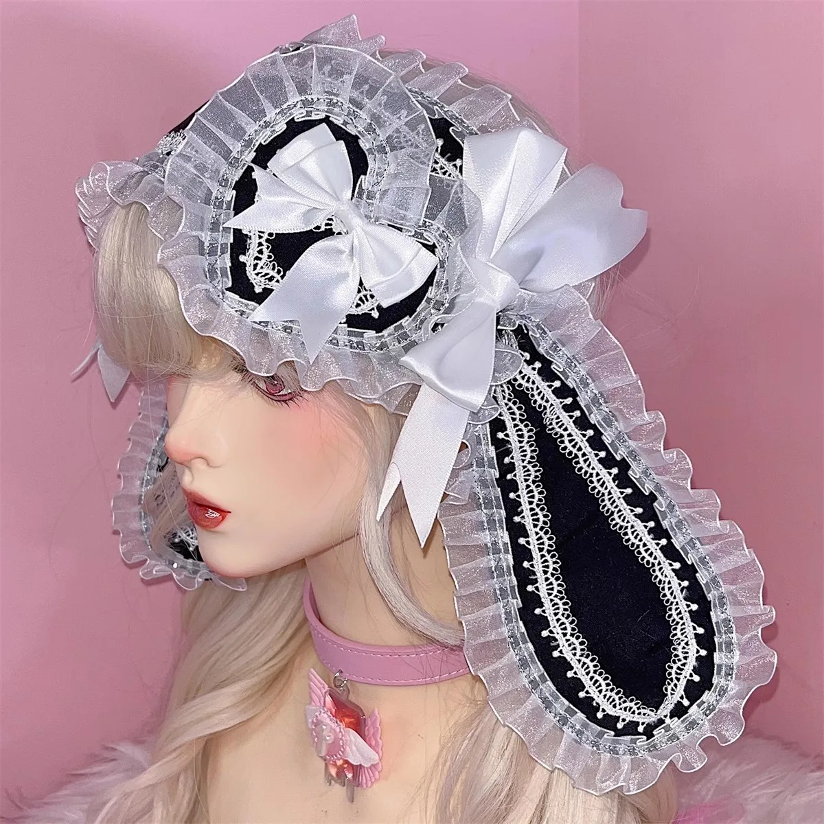 3 tipos y2k menina série subcultura japonesa orelha de coelho hairband lolita laço arco acessório de cabelo cosplay doce grampo de cabelo peça