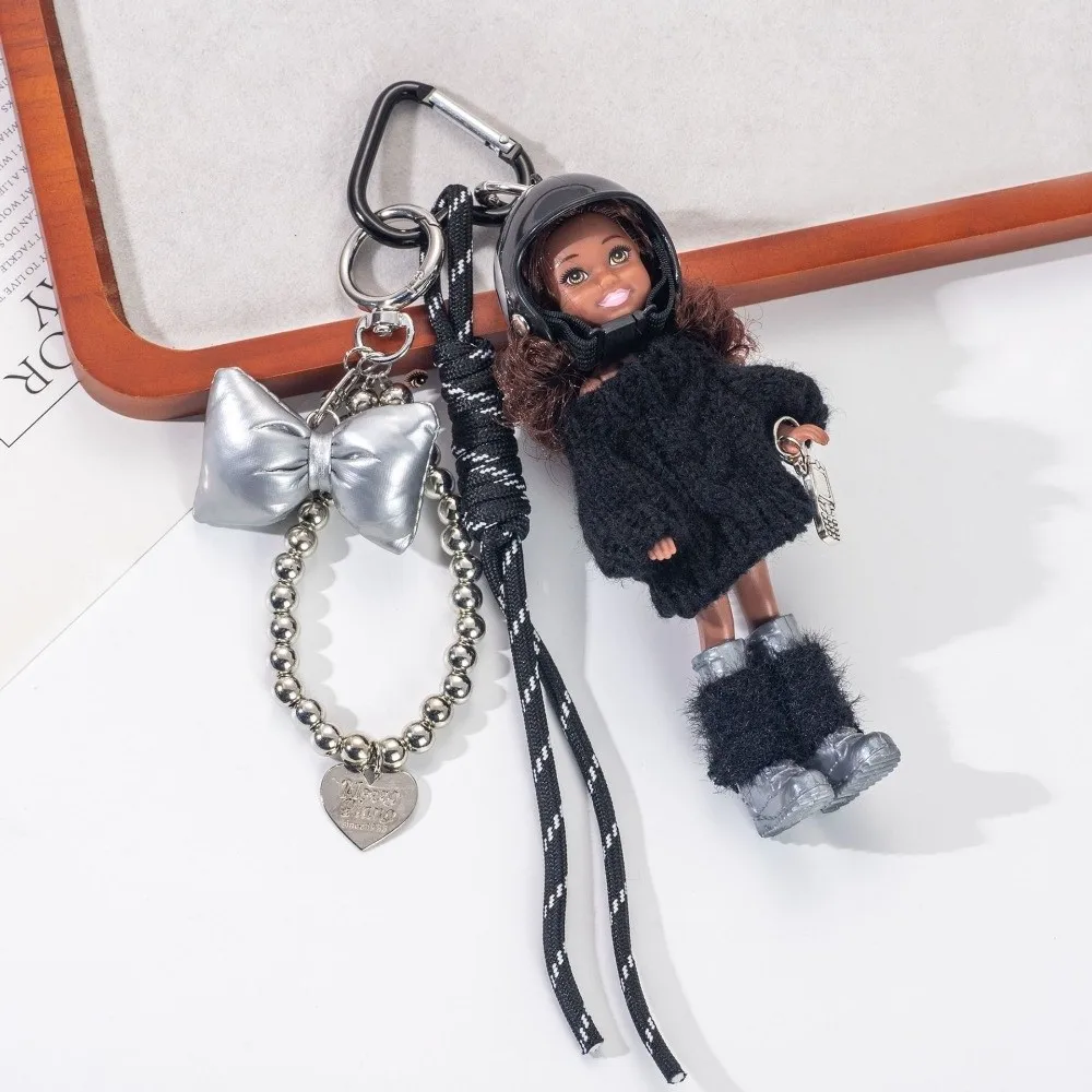 Ins Style Hanging Ornament Pendant DIY Change Clothes Cute Design Car Key Ring African Black Skin Keychain Backpack Decor