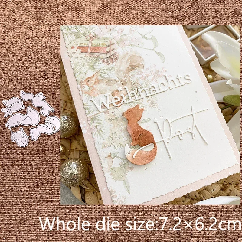 

New Design Craft Metal stencil mold Cutting Dies 5pcs foxes decoration scrapbook die cuts Album Paper Card Craft Embossing