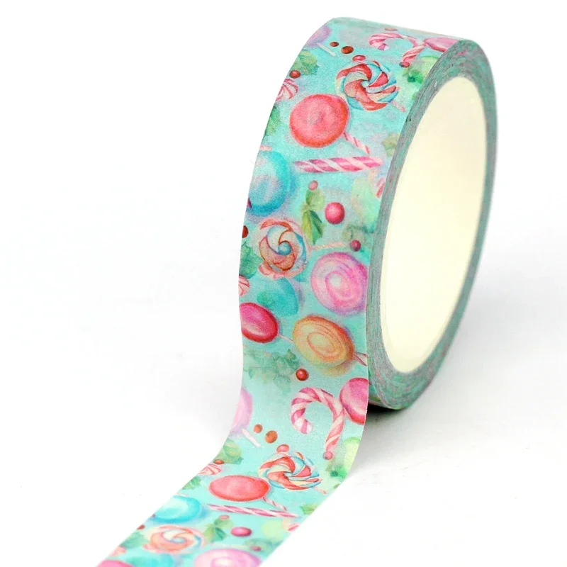 2024 NEW 1PC 10M Decor Lollipop Christmas Washi Tape for Scrapbooking Journaing Adhesive Masking Tape Cute Stationery