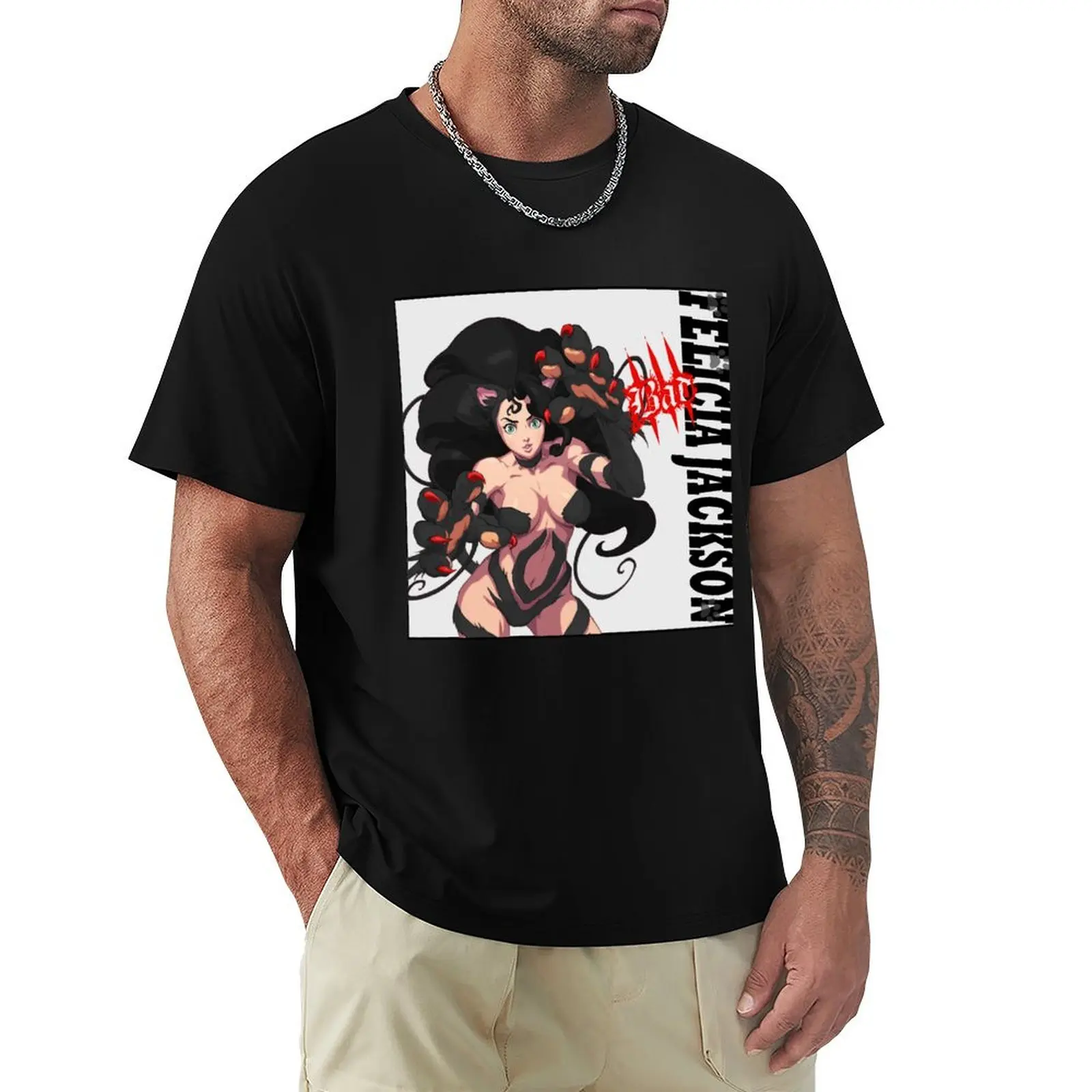 FELICIA BAD T-Shirt oversizeds tops cotton graphic tees vintage funny t shirts men