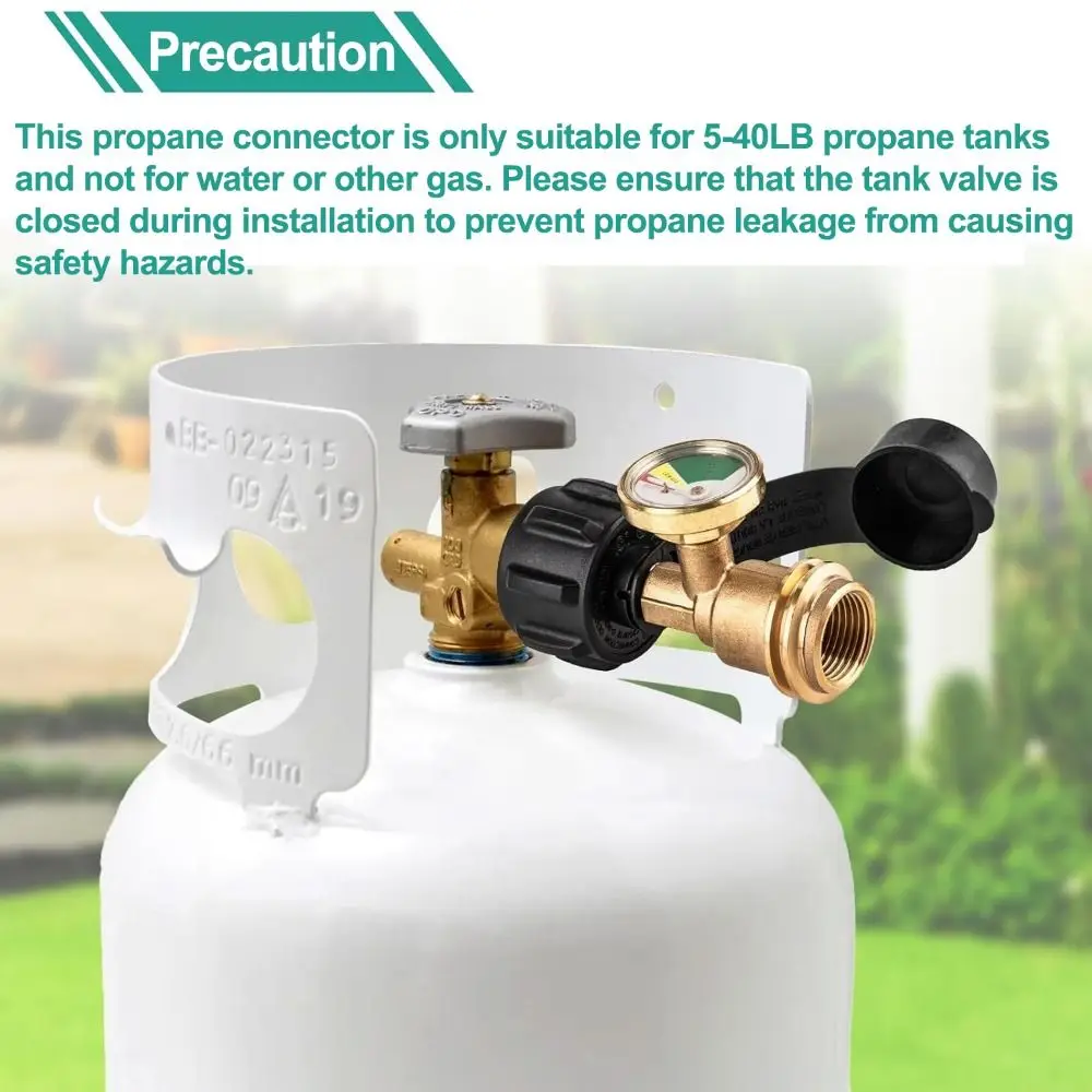 

Adjustable Propane Tank Connector Leak-proof Dustproof Propane Tank Refill Adapter Brass with Valve Gauge