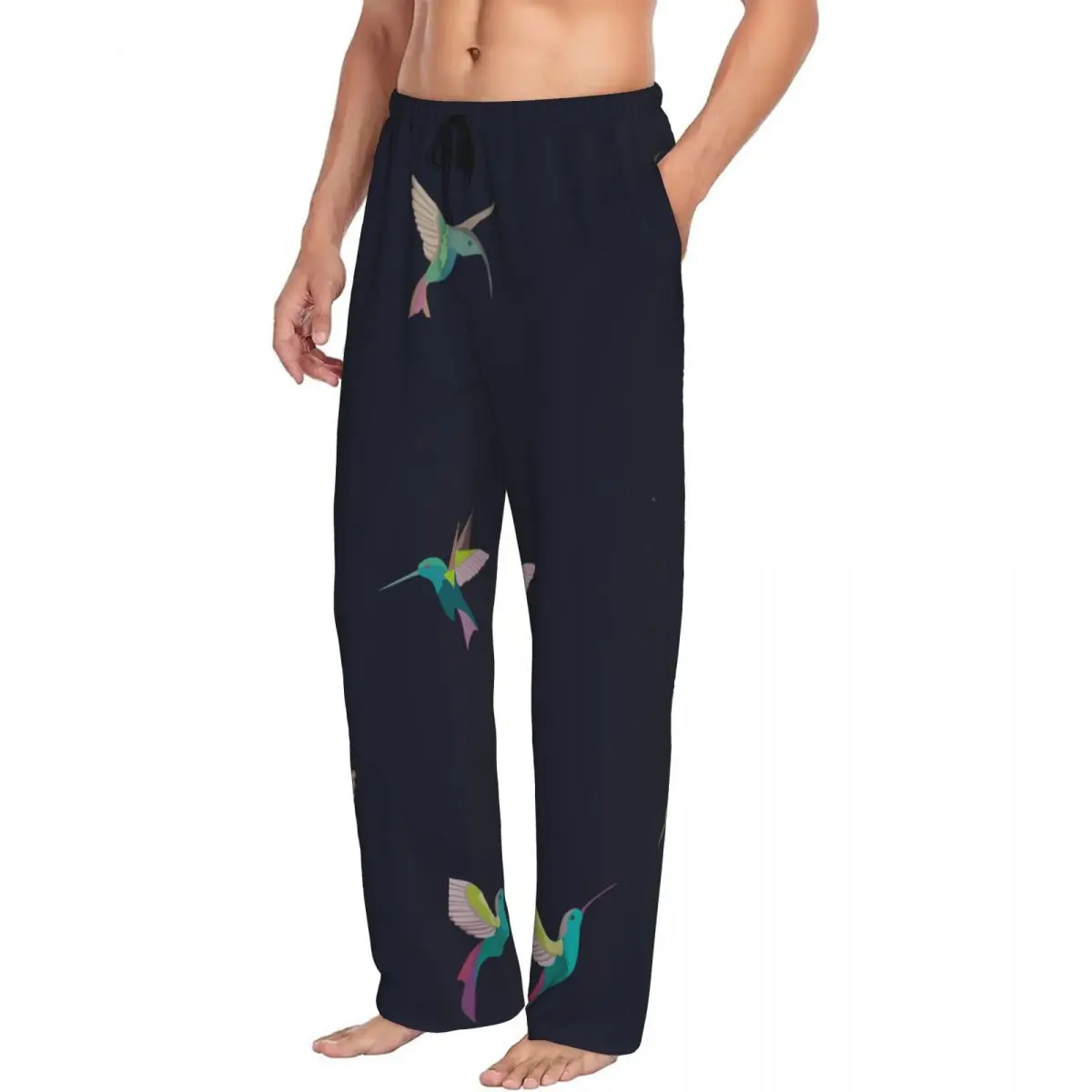 Mens Pajamas Pyjamas Pants Hummingbird Colibri Lounge Pants Sleep Bottoms