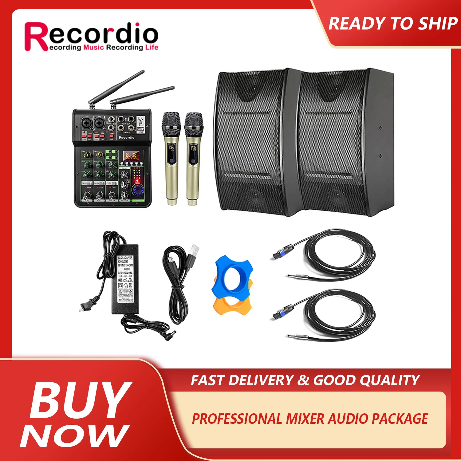 

GAB-4525 Karaoke mixer with wireless microphone sound system mini sound mixer
