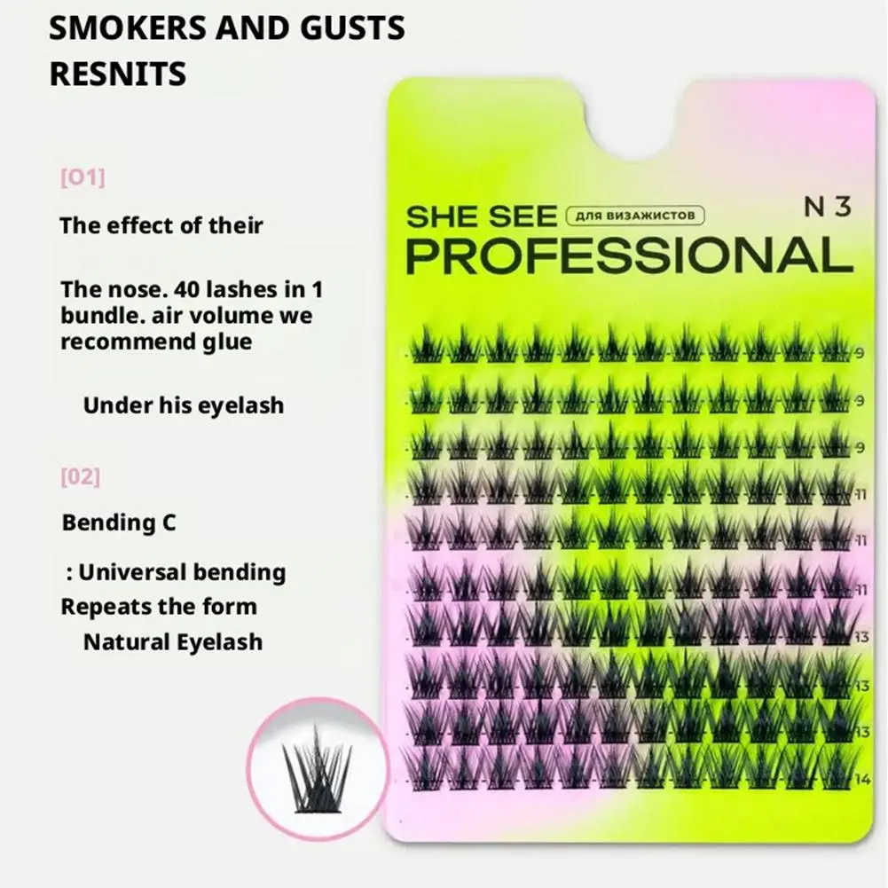 Faux cils naturels en grappe, recourbés, grande capacité, vaporeux, yeux de chat, Volume, Extension de cils, maquillage pour les yeux, moelleux et épais