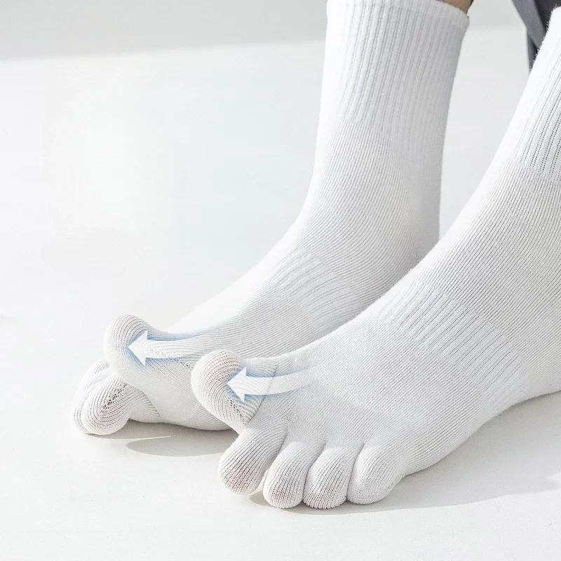 Chaussettes à cinq doigts pour hommes, chaussettes Parker, doigts dans, monochromes, douces, salle de sport, équipage de sport, haute qualité, nouveau, 3/6 paires