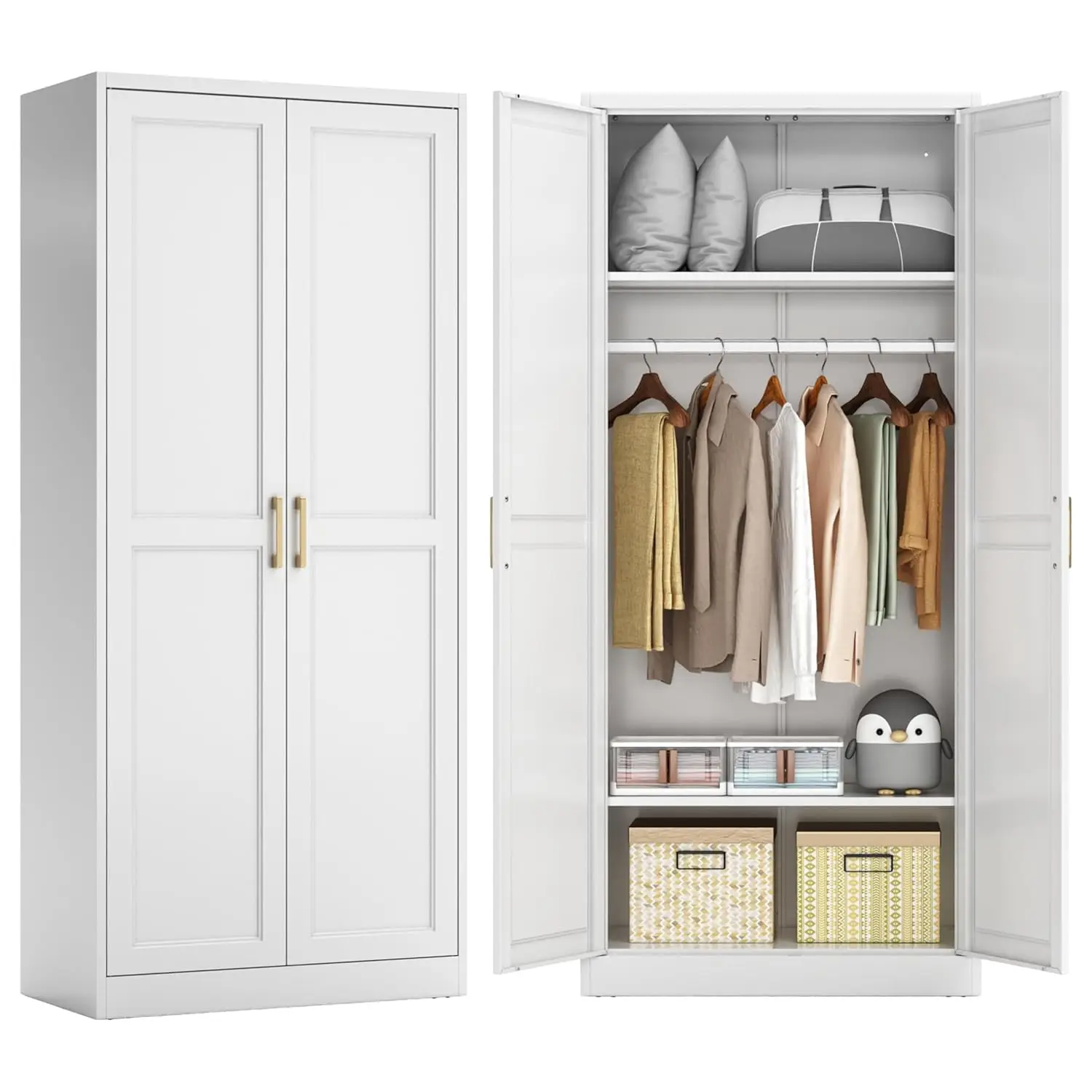 Metal Armoire Wardr…