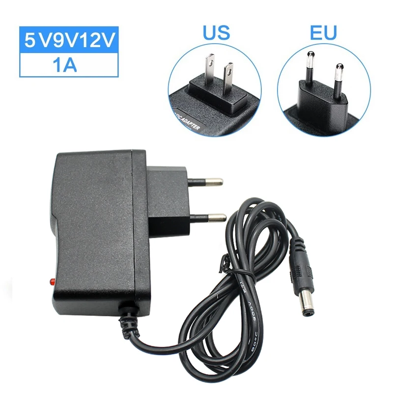 AC DC Power Supply 9V Adapter 1A 220V To 9V Power Adapter Supply 9V EU Plug Adapter DC 9 V Volt Power Supply led strip Lamp