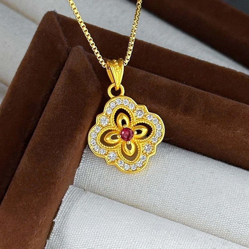 

Изящное ожерелье-подвеска в виде клевера с бриллиантами, цвет золота 18 карат, для женщин, на свадьбу, помолвку, цепочка O-образной формы, не тускнеет