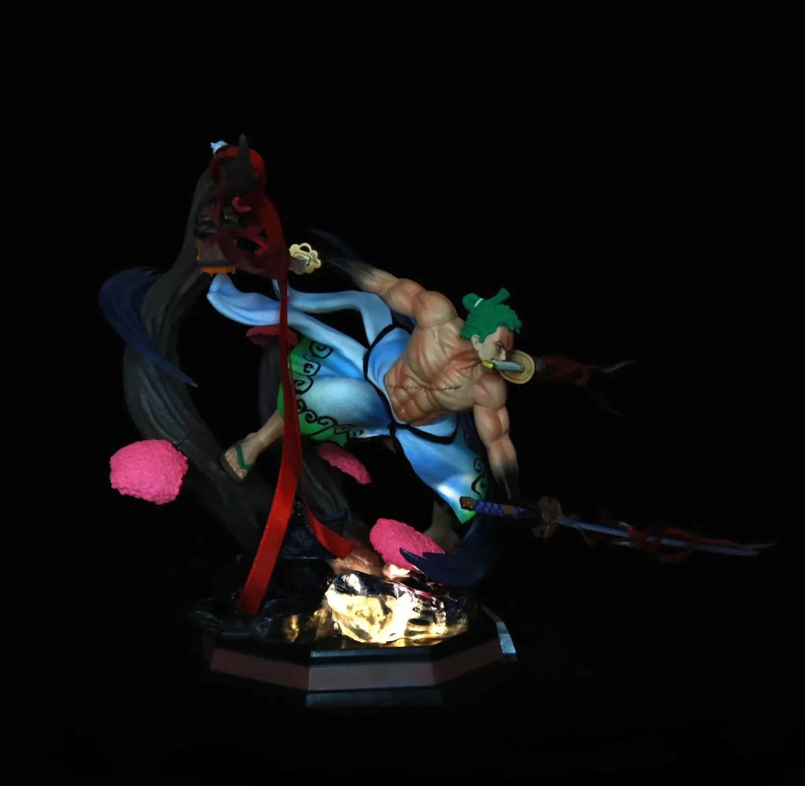 

One Piece Wano Country Roronoa Zoro Snow Sword Ver. GK PVC Action Figure Anime Kimono Zoro Statue Model Kids Toys Doll Gifts