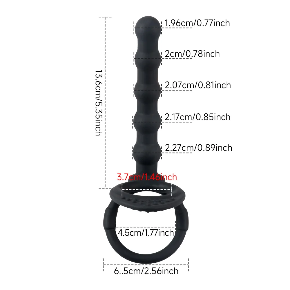 Couples Silicone Posterior Pull Beads with Penis Ring Delayed Ejaculation Dildo Anal Plug Masturbator Adult Sex Toys, Sex Toys image 6