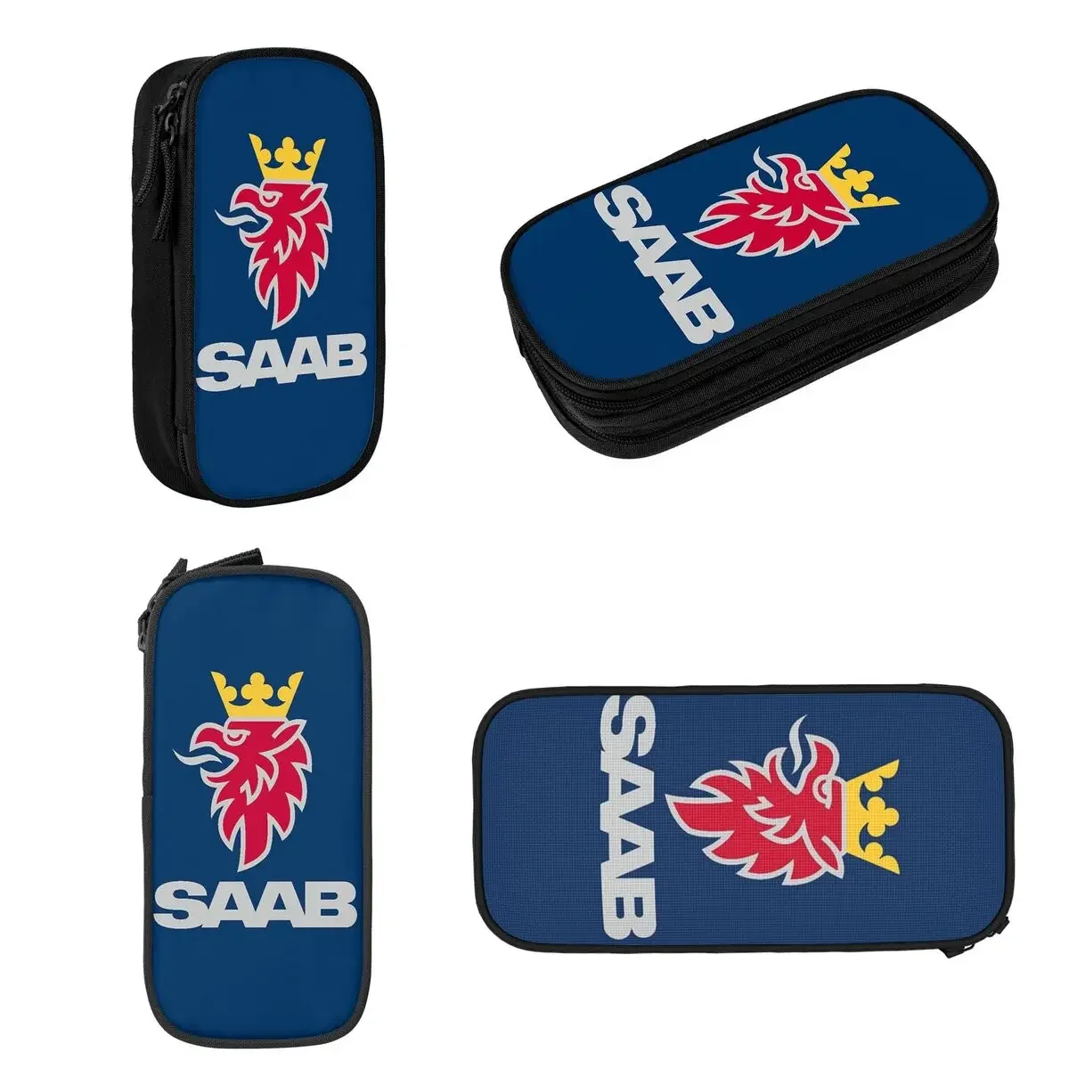 Saab Logo Products Pencil Cases Big Capacity Pen Bags Pen Box Pencil Pouch For Boys Girls Students Stationery School Office