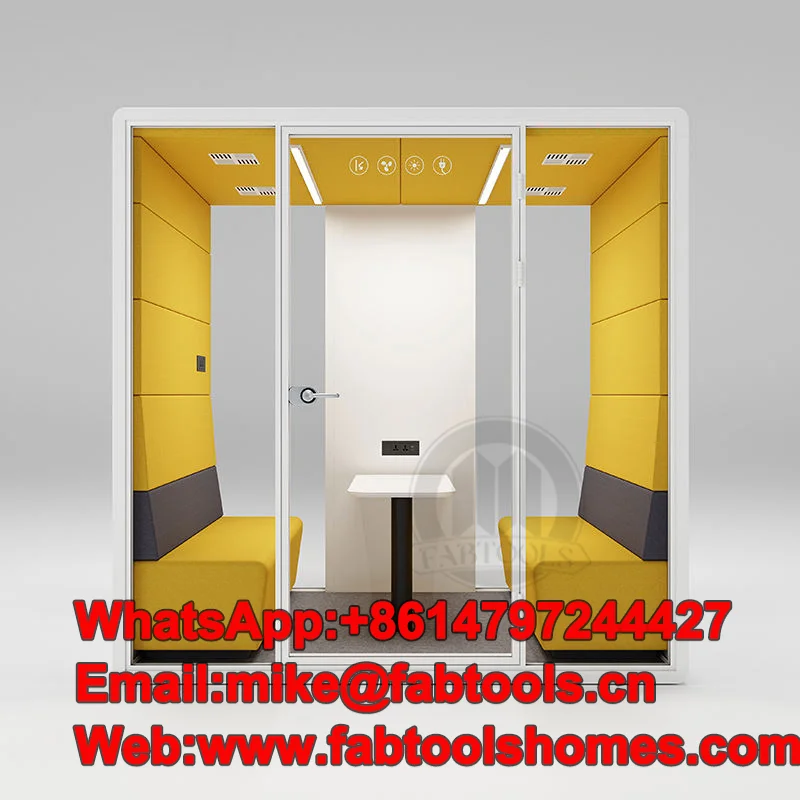 movable multi-person office pod fully equipped office pod airport telephone booth