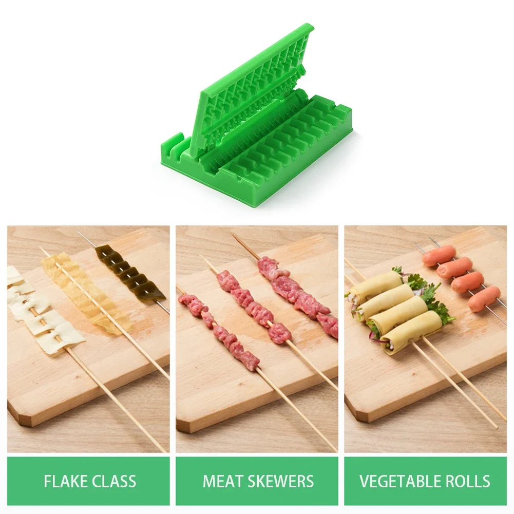 다기능 과일 분리기 단일 행 케밥 메이커 바베큐 고기 꼬치 기계 케밥 프레스 메이커 재사용 가능 플라스틱