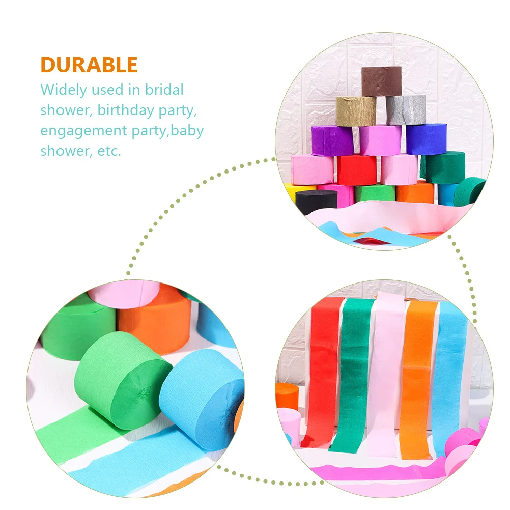 

12Pcs Crepe Paper Streamers Colored Long Size Non-Fading Birthday Wedding Party Decorations DIY Streamers Backdrops