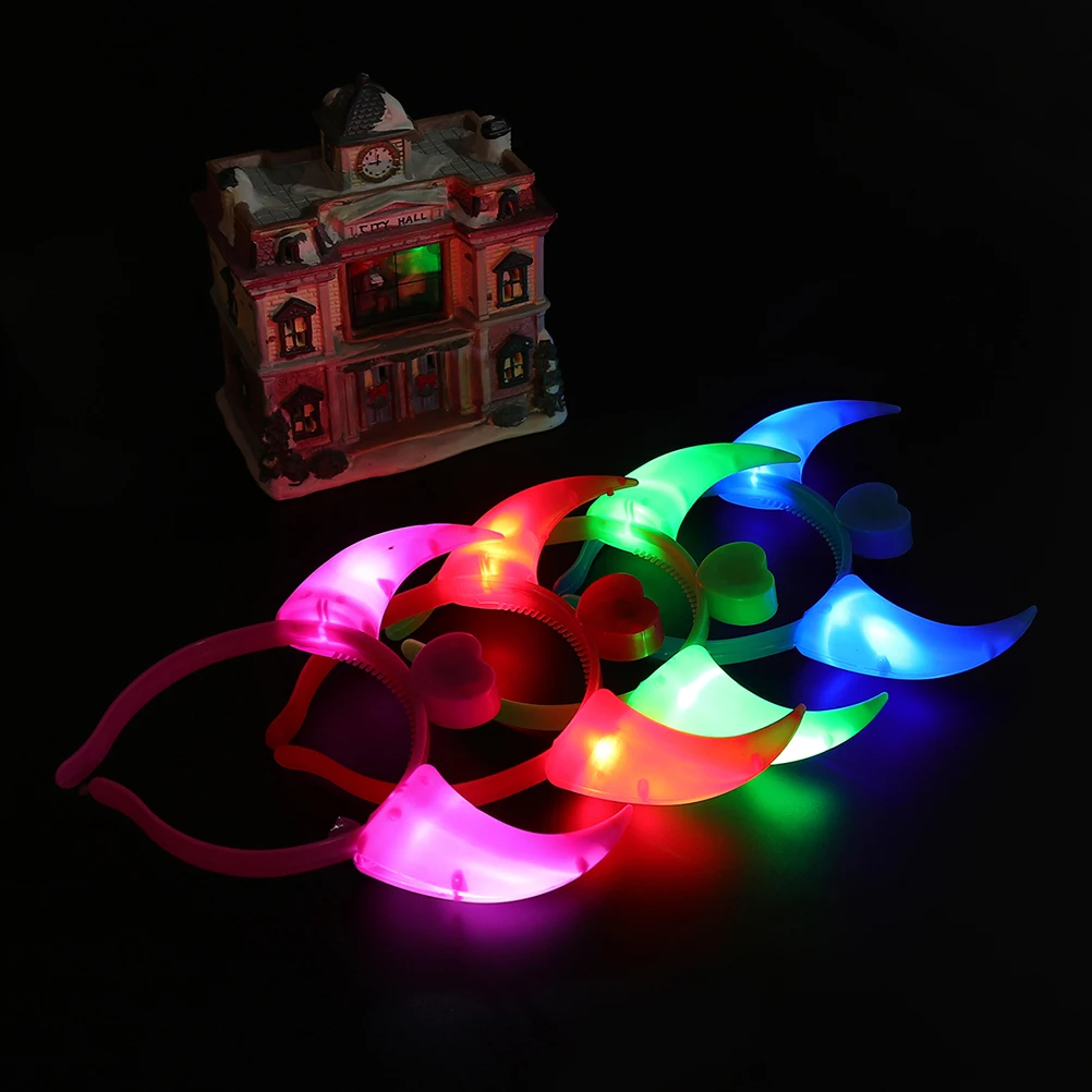 

6 Pcs Luminous Horn Headband Hair Hoop Headgear Ox Hairwear Headdress Child Headbands