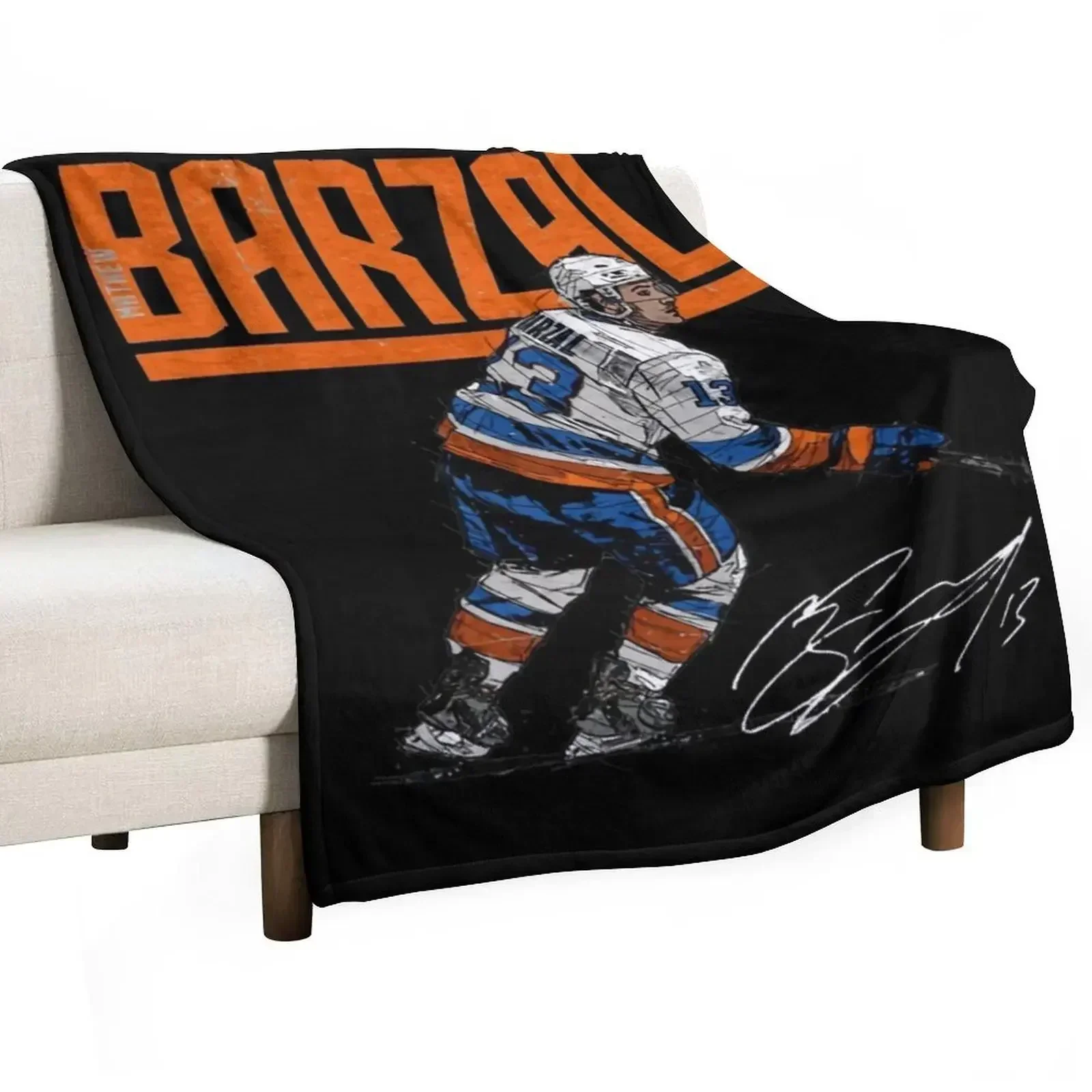 

Mathew Barzal Hyper Throw Blanket for sofa Soft Plush Plaid Extra Large Throw Picnic Blankets