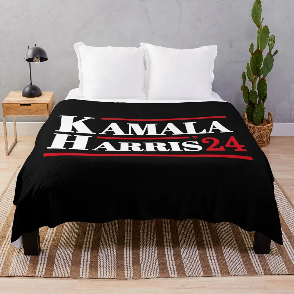 

Harris 2024, Kamala Harris 2024 Elections American flag Throw Blanket Plaid on the sofa Hairy For Decorative Sofa Blankets