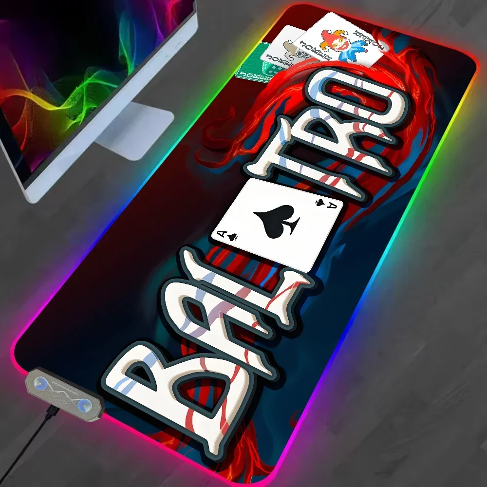 B-Balatro J-Jimbo Game Door Mat LED Light RGB Luminous Keyboard Desk-Mat Color Waterproof Office Mouse Computer Anti-slip Rubber