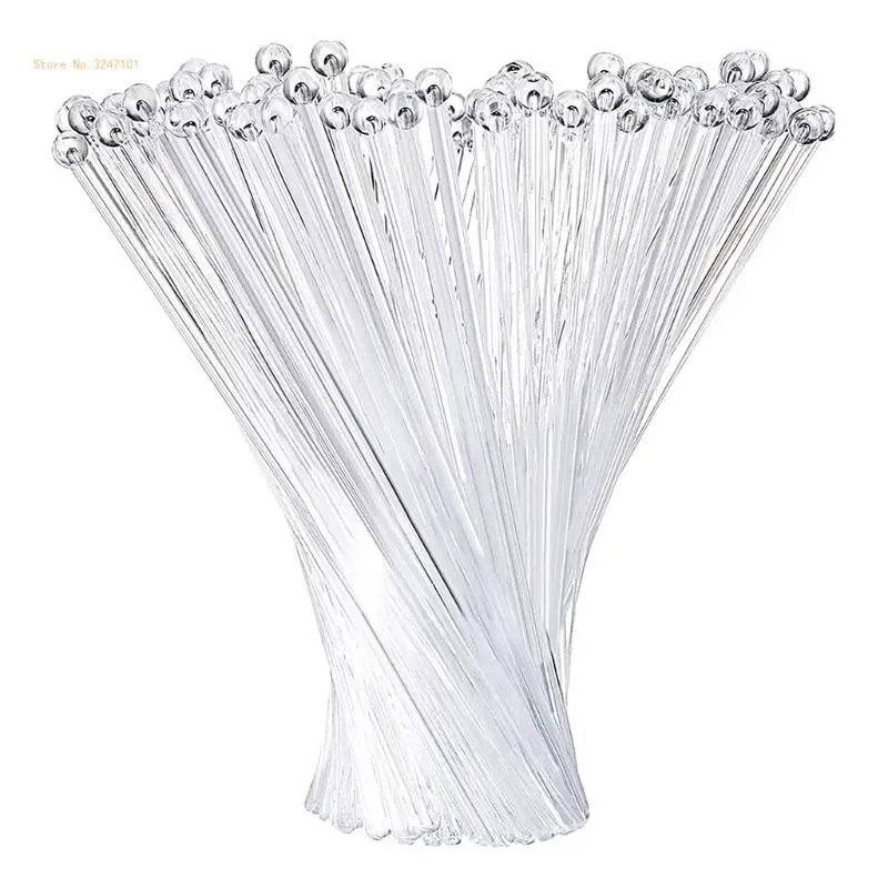 100Pcs Clear Cocktail Paddle Drink Bar Muddler Stirrers Plastic Round Top Swizzle Sticks Ball for Head Stirring Mixing Dropship