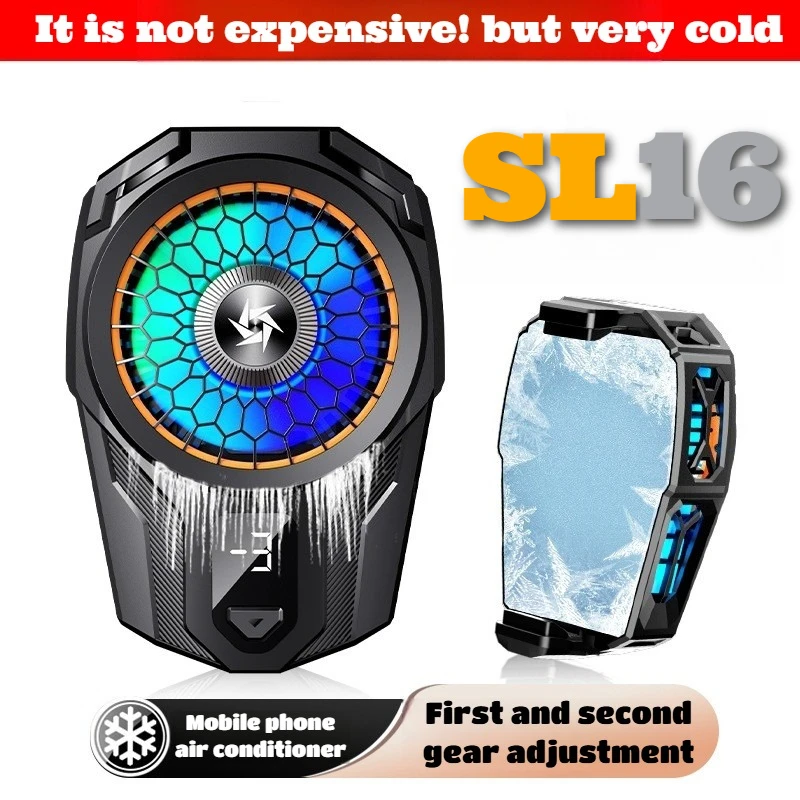 

SL16 Mobile Phone PUBG Game Cooler Semiconductor Back-clip Fast Cooling Fan Radiator for IPhone Android Universal Cool Heat Sink
