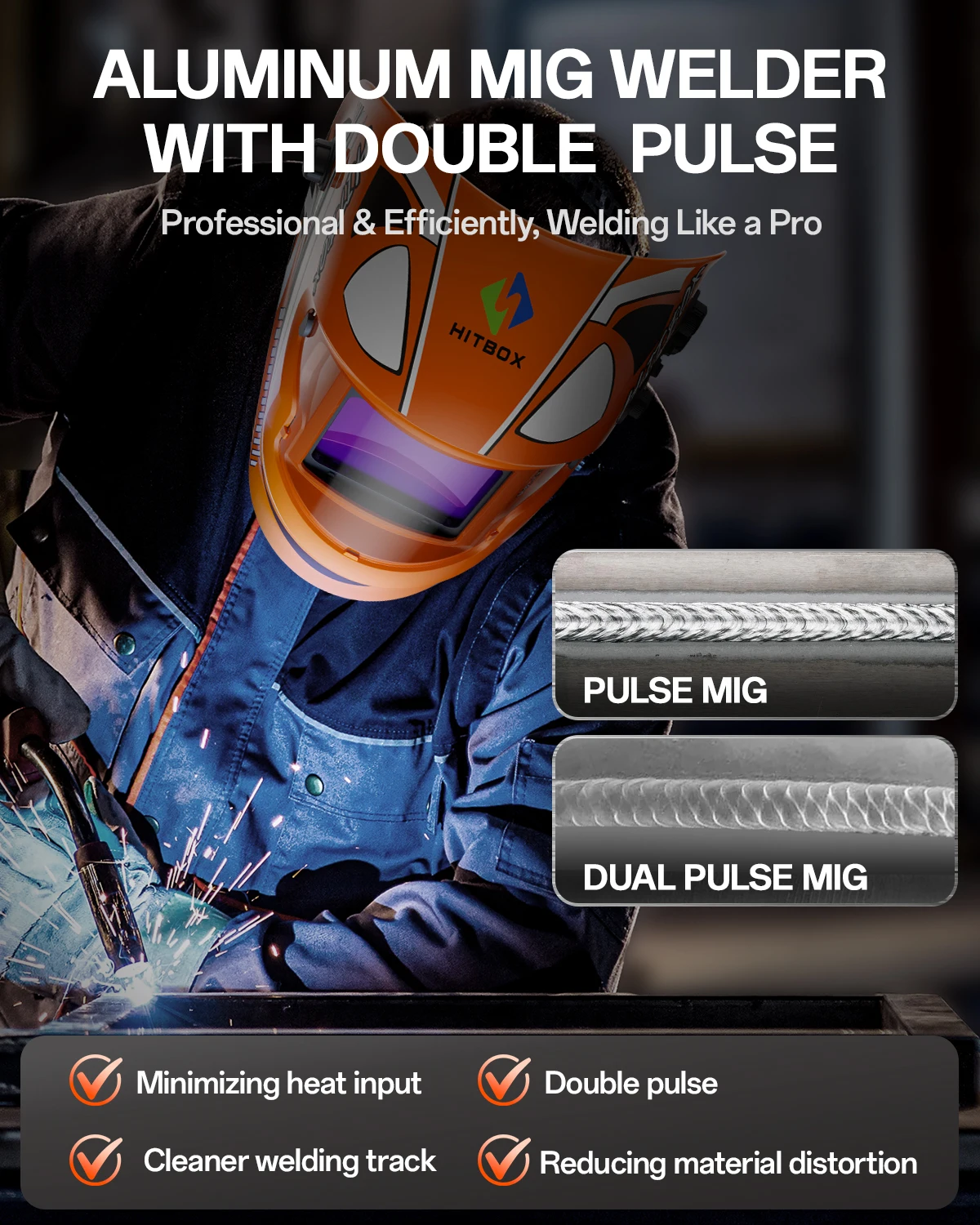 เครื่องเชื่อมอลูมิเนียมแบบพัลส์คู่ HITBOX HIM250DPP |   เครื่องเชื่อมอินเวอร์เตอร์ดิจิตอล 200A รุ่นมืออาชีพสำหรับงานหลากหลาย