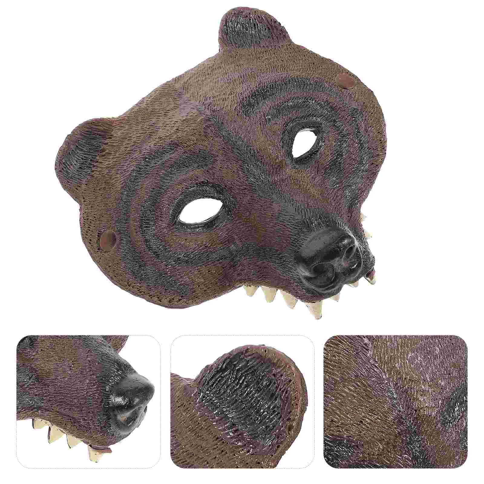 

Black Bear Mask Pu Masquerade Men Bunny Mardi Gras Bulk Prom Decorations for Party Furry Masks Facial Costume Makeup