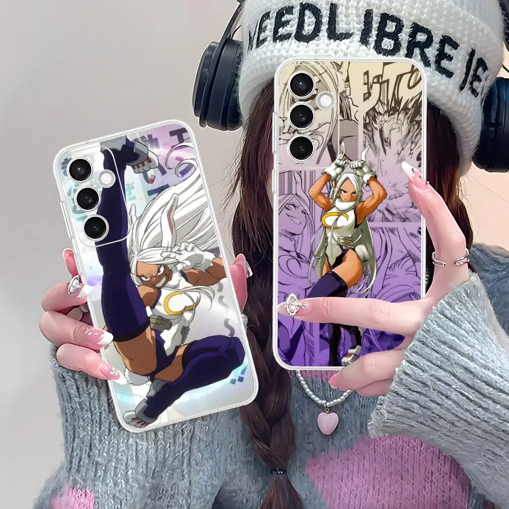 Anime MHA Mirko Phone Case for Samsung Galaxy S25 S24 S23 S22 S21Plus FE Ultra Soft TPU Clear Shockproof Cover