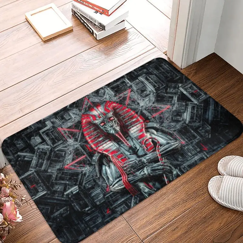 The Future King Pharaoh Front Door Floor Entrance Mats Sci Fi Fiction Metal Robot Alien Kitchen Bathroom Doormat  Carpet Rug