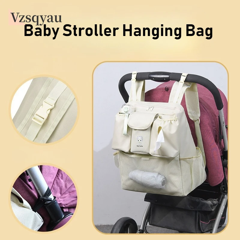 

Diaper Nappy Caddy Stroller Hanging Storage Bag for Baby Pram Organizer Large Waterproof Babies Accessories Portable Mommy Bag