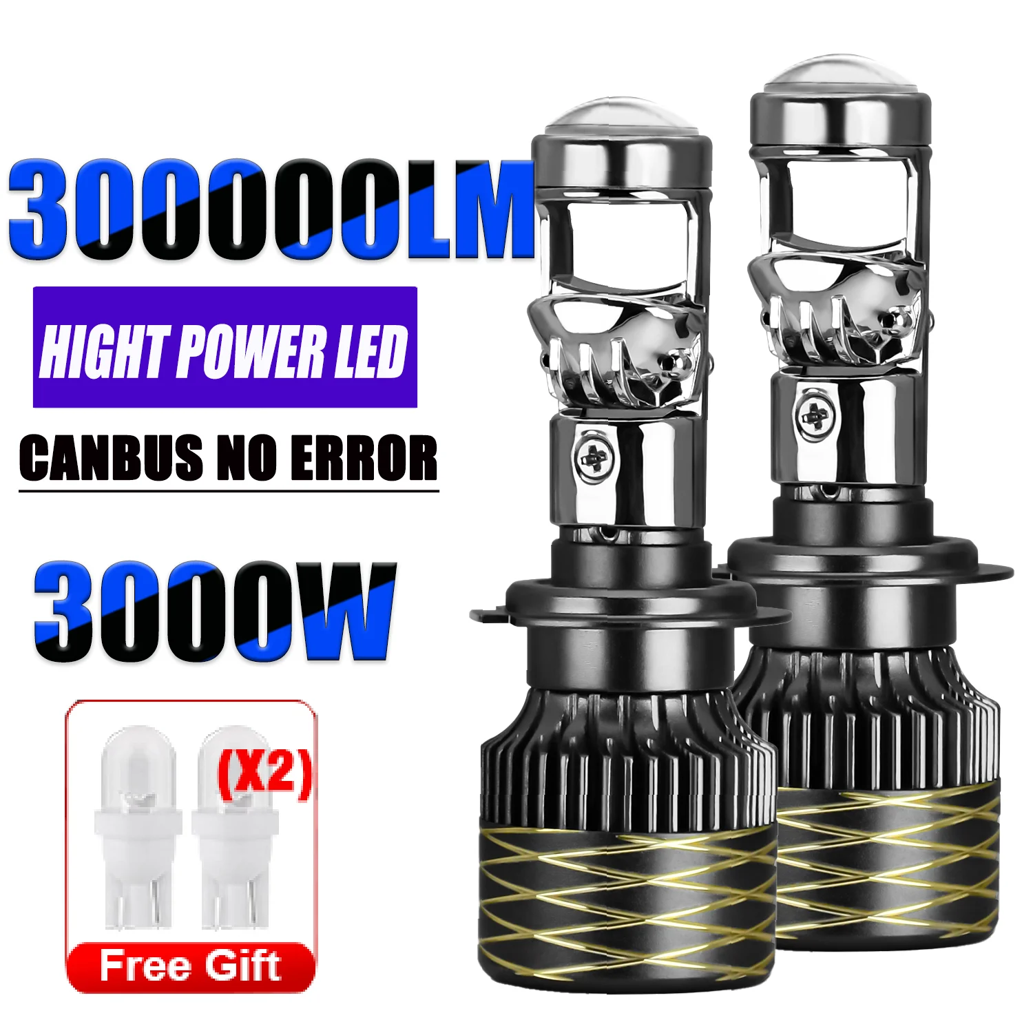 

JUZIXING Auto Mini Lens H4 3000W Turbo Projector High Beam 12V 24V H8/H9/H11 H7 H4 9005 9006 Lighthouse Light Bulbs on Cars Lamp