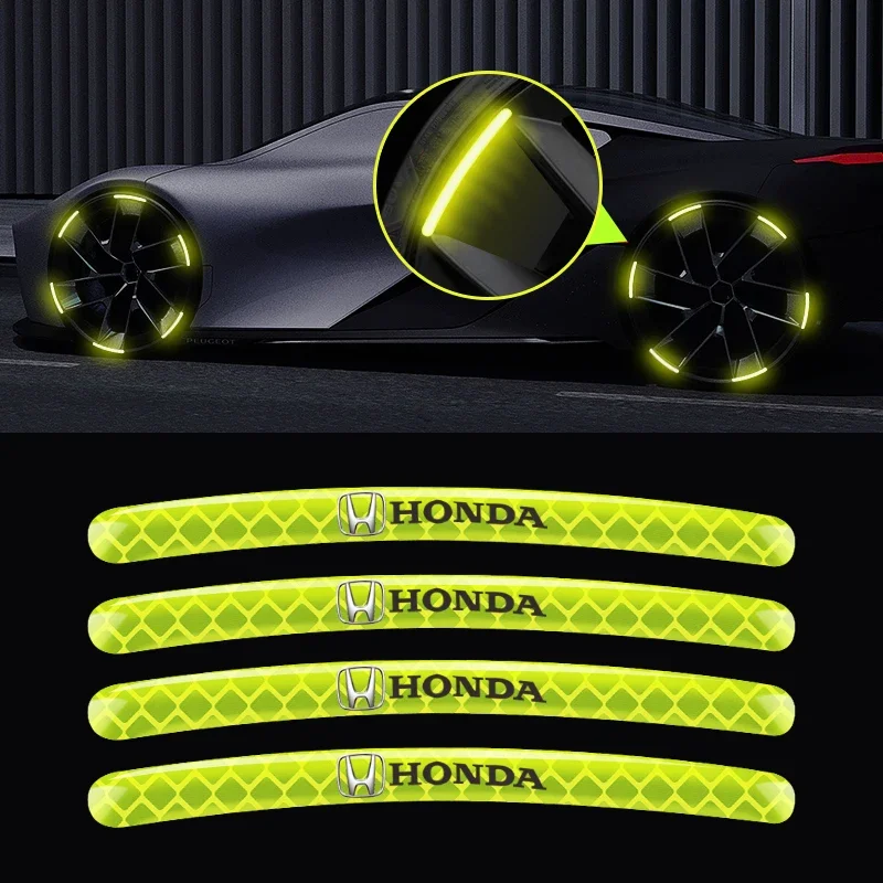 Waterproof Car Wheel Hubs Reflective Strips Rim Popular Sticker for Honda Mugen Power Typer Civic Accord CRV City HR-V CB500 FIT