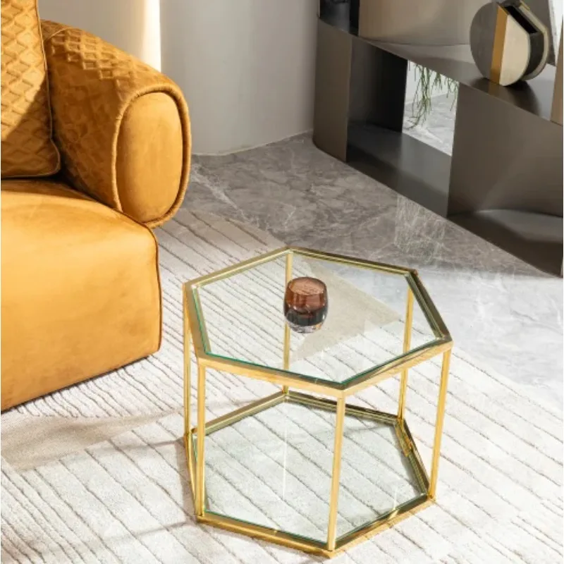 طاولة وحدة تحكم حديثة على الطراز الشمالي مع ارتفاع قابل للتعديل وسهلة التنظيف من الزجاج والفولاذ المقاوم للصدأ لاستخدام فندق غرفة المعيشة