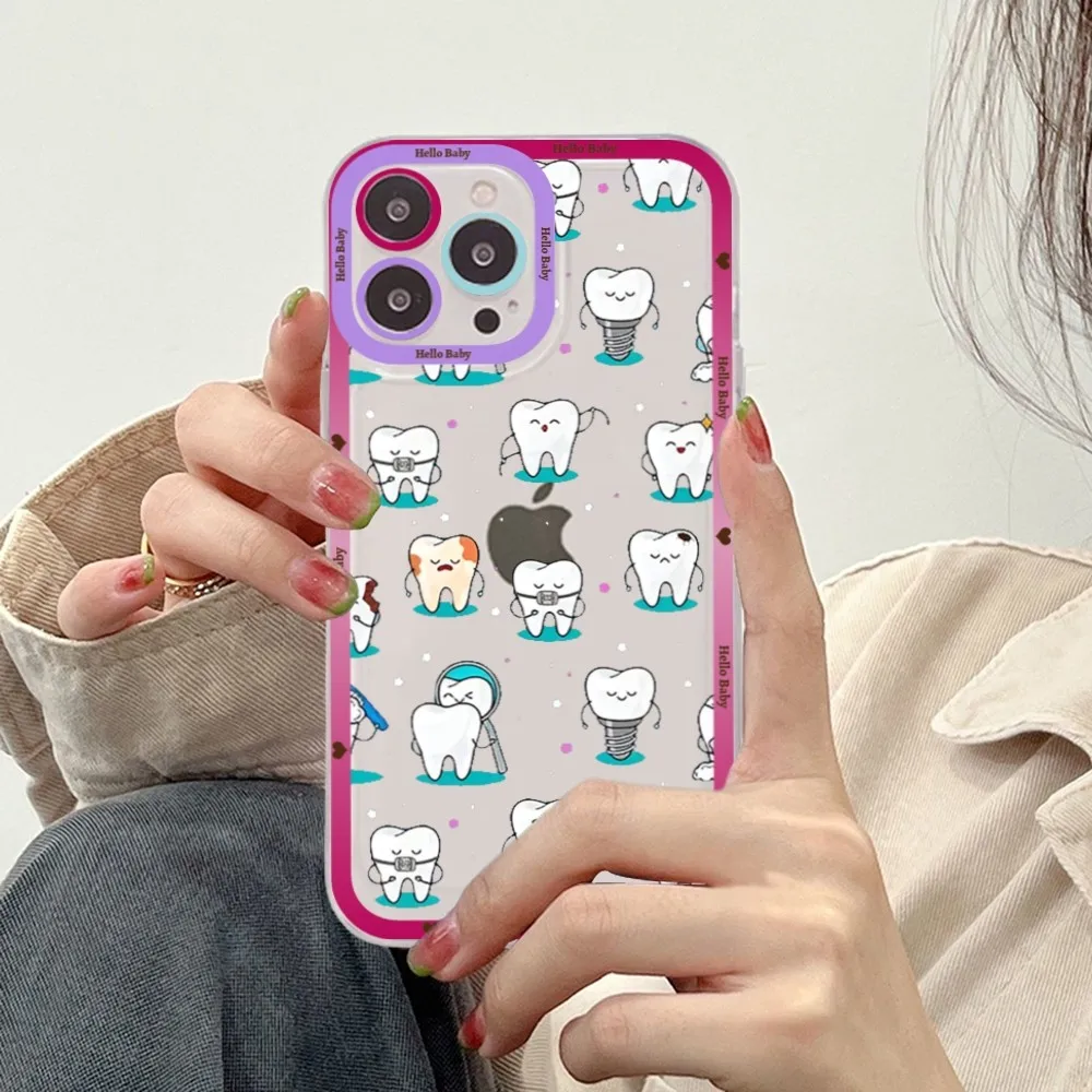 Dentist Tooth Phone Case For iPhone 15 14 13 12 11 Pro Max XS X XR Mini Protective Cover