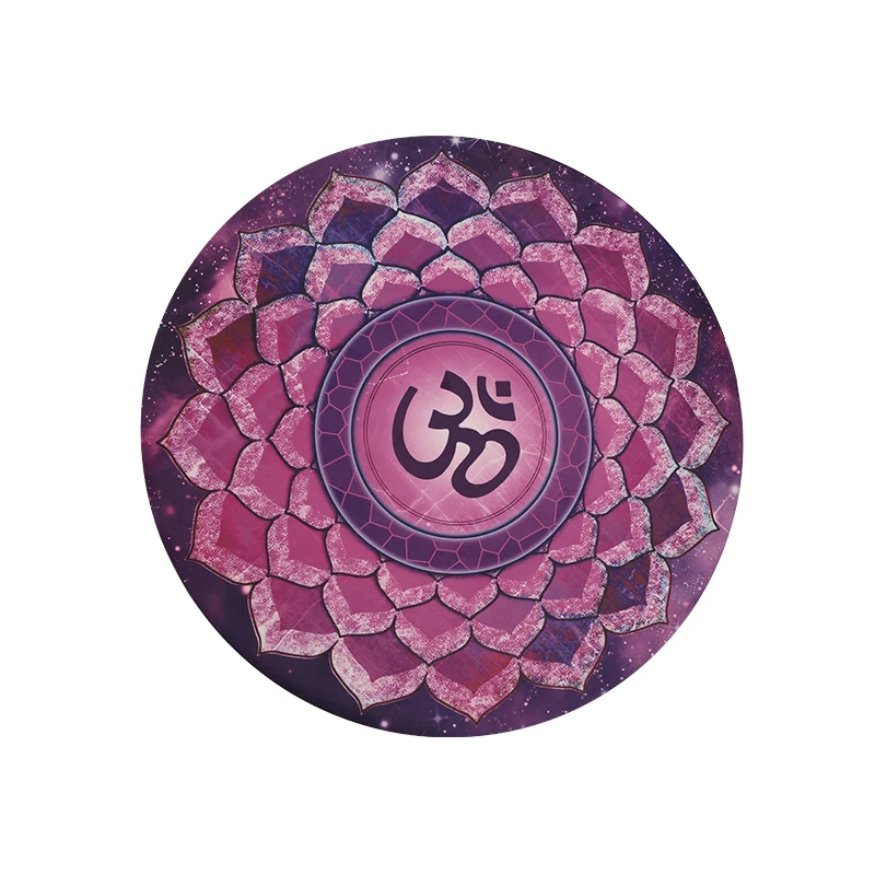 

Eco Friendly Full Color Printed Suede Microfiber Rubber Round Yoga Meditation Mat