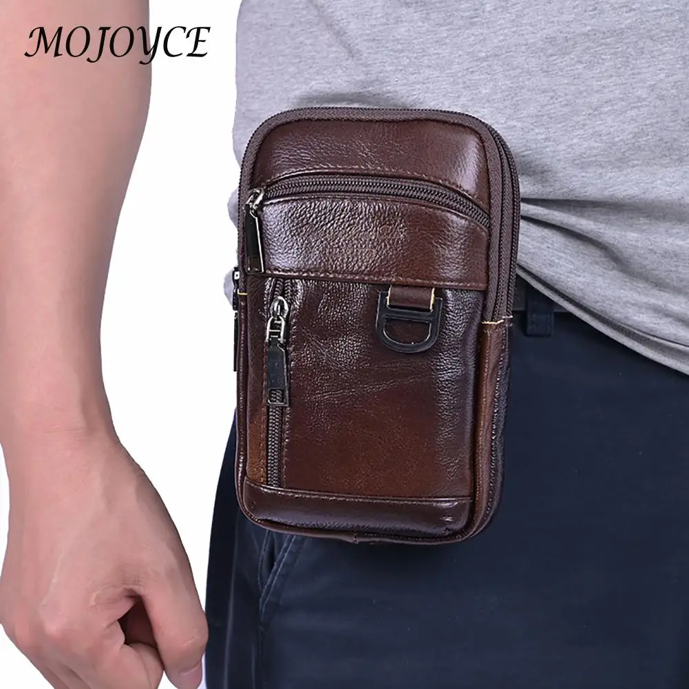 Vintage Men Cowhide Leather Shoulder Crossbody Bag Waist Fanny Pack Male Belt Bum Bag For Travel Casual Phone Messenger Handbags