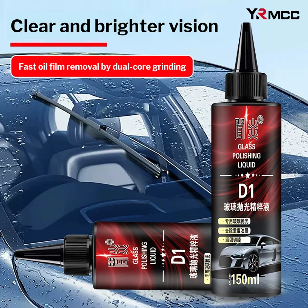 

150ML Car Glass Polish Liquid Motorcycle Windshield Polish for Motorcycle Bike Car Window Polishing Maintenance and Restoration