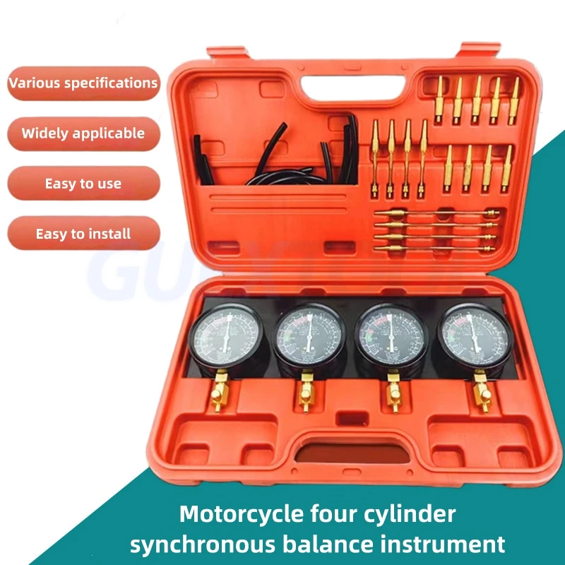 Fuel Vacuum Carburetor Synchronizer Carb Tools sync 4 Gauge Set with Rubber Hose Vacuum Balancer Meter Kit For Motorcycle