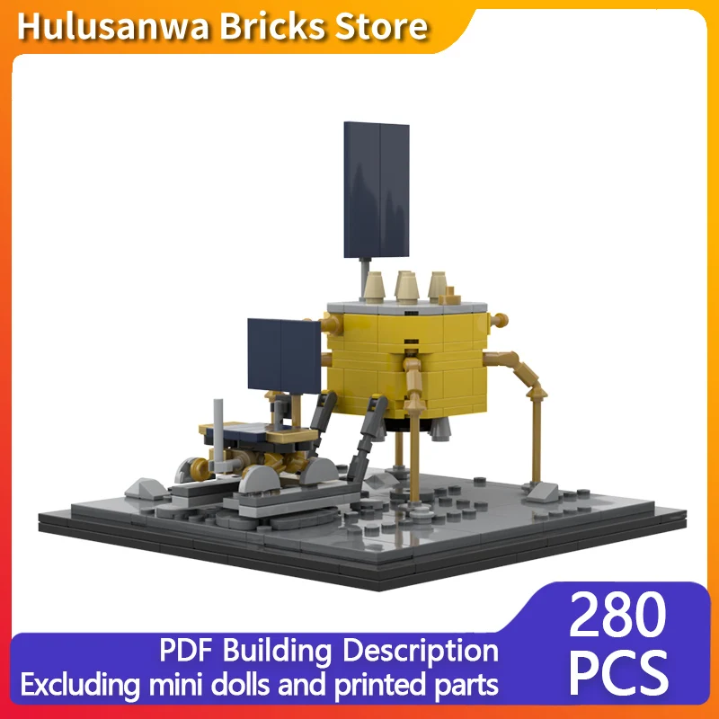 

Lunar Lander And Rover Model MOC Building Bricks War Equipment Modular Technology Gifts Holiday Assemble Children Toys Suit