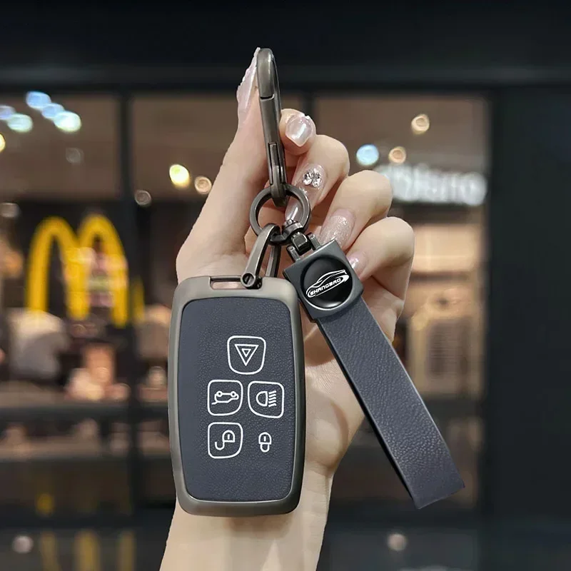 Suitable For Land Rover Evoque Zinc Alloy Car Key Bag Remote Protector Car Keychain Remote Control Button Accessories 5 Buttons