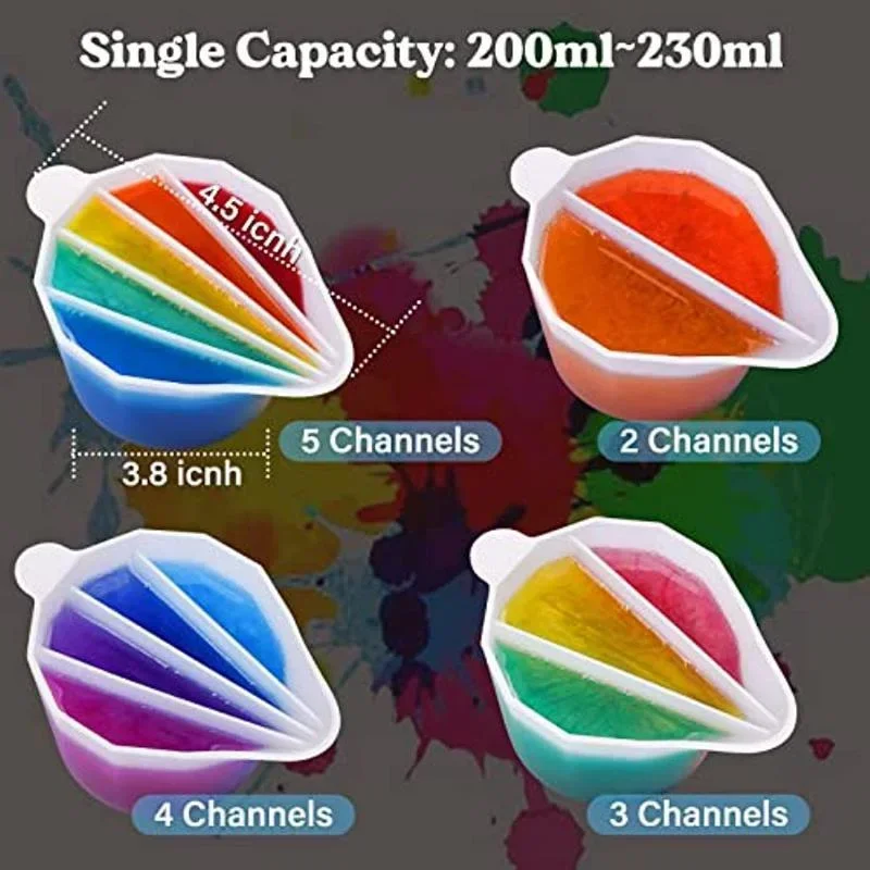 DIY Farba akrylowa Forma żywiczna Pour Split Cup Silikonowa żywica epoksydowa Mieszanie kolorów Pigment Diversion Cup Fluid Art Split Cup Tworzenie biżuterii