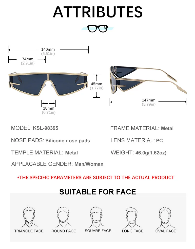 Y2K Punk Quadratische Schild Sonnenbrille Männer 2025, Luxus Marke Vintage Unregelmäßige Steampunk Winddicht Sonnenbrille für Frauen Shades UV400 – Detail 14