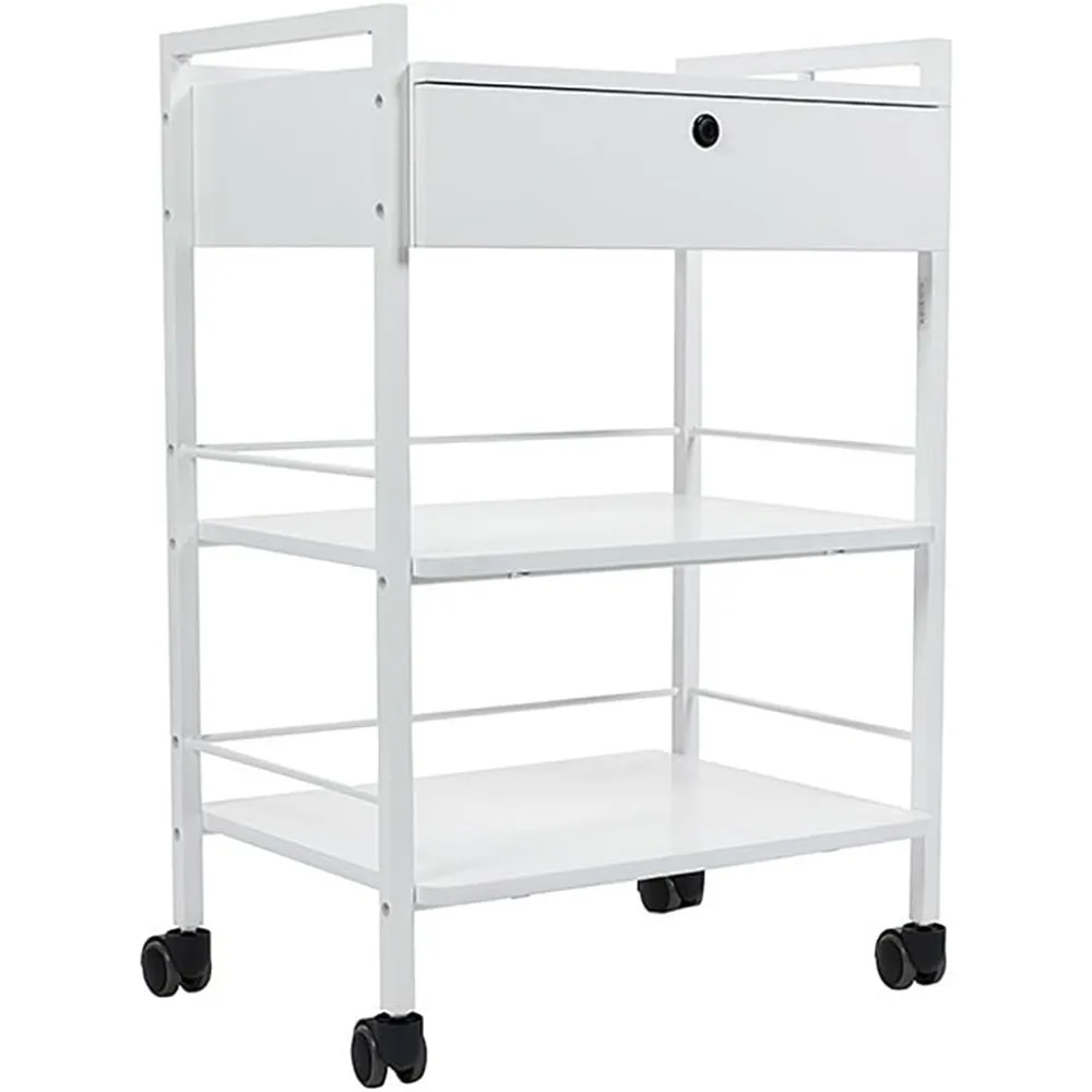 Pro Single Drawer Cart Pro Medical Dental Mobile Utility Cabinet & Cart مع إطار فولاذي ودرج واحد