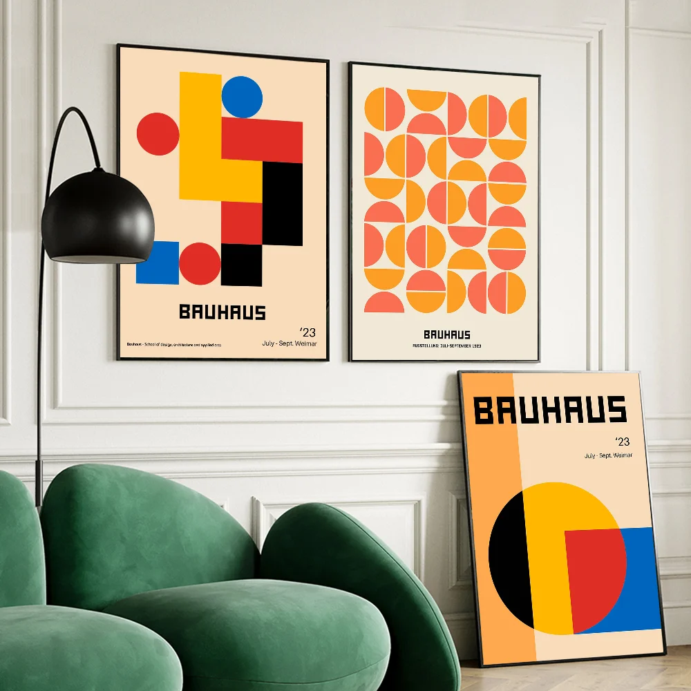 Century Modern Bauhaus Good Quality Prints and Posters Waterproof Paper Sticker Coffee House Bar Posters Wall Stickers