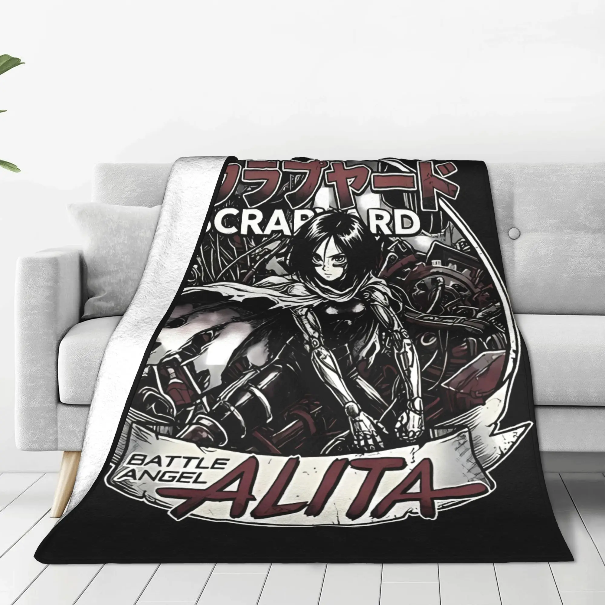 1PC Home Cute Room Decor Anime Manga Blanket Throw Blanket Battle Angel Alita Novelty Warm Blanket All Season
